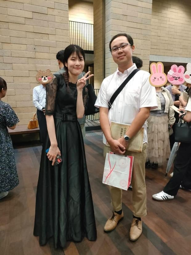 高校教員時代の教え子と演奏会後に記念撮影